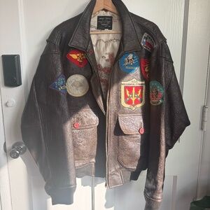 Vintage Avirex G-1 Leather Flight Jacket w/ Shearling Collar – Size M